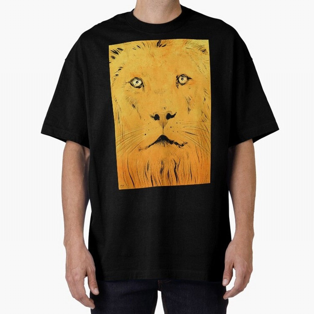 Lion Oversized T-Shirt Honor Champions and Dreams in the FIFA World Cup 2026 USA Canada Mexico Journey through Cristiano Ronaldo, Haaland and CR7 Highlights, Portugal, Spain and Germany Pride, Worldwide Fan Energy, Dramatic Goals, Stadium Lights