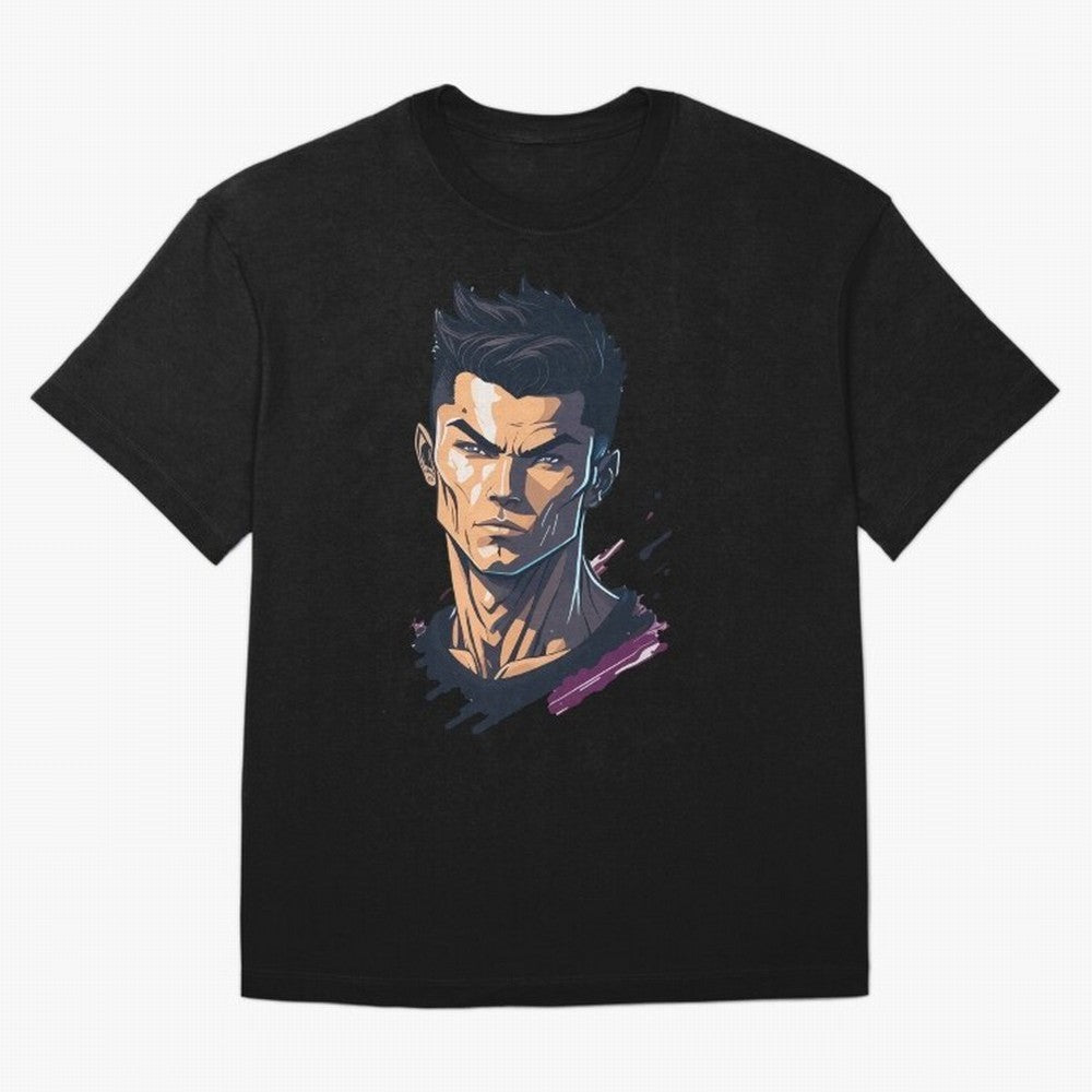Cristiano Ronaldo Anime Style Oversized T-Shirt Upgrade Match Day Hype around FIFA World Cup 2026 USA Canada Mexico, CR7 and Messi, Spain and Netherlands, Tournament Hype, Historic Matchups, Family Viewing Parties and Global Sports Pride; Perfect
