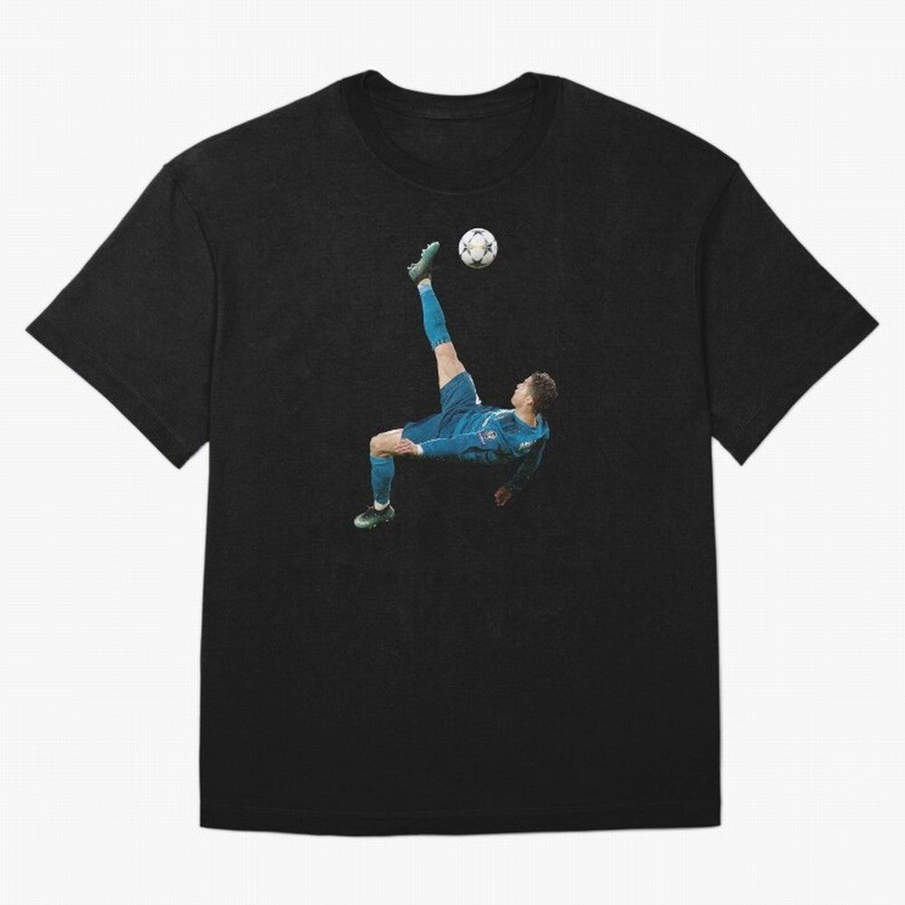 freestyle over head kick Oversized T-Shirt Represent Football Lovers during FIFA World Cup 2026 for Fans of CR7 and Brazil, Portugal and Argentina, Bringing Sports Nostalgia, International Competition, Famous Players and Unforgettable Victories;