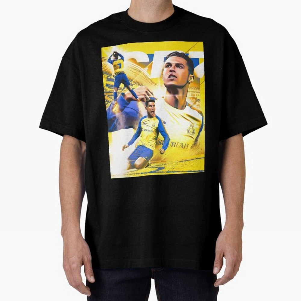 Cr7 Al Nassr Oversized T-Shirt Spotlight FIFA World Cup 2026 Spirit, Featuring Argentina, France and Brazil, Messi, Worldwide Fan Energy, Dramatic Goals, Stadium Lights and Championship Celebrations; Perfect for People Who Love Argentina, Brazil,