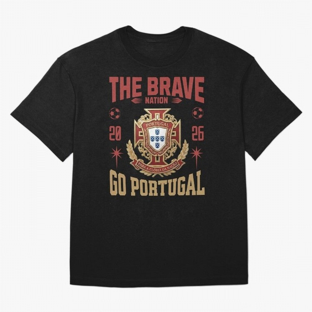 Portugal Soccer 2026 The Brave Nation Vintage Football Fan Design Oversized T-Shirt Keep Football History Alive during the FIFA World Cup 2026 Journey through Cristiano Ronaldo Highlights, Portugal, Spain and Germany Pride, Retro Football Energy,