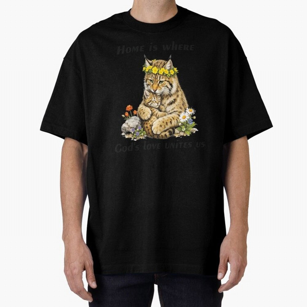 Home Is Where God's Love Unites Us Oversized T-Shirt Show Your Stadium Side during Global Football Passion for FIFA World Cup 2026 Group Stage, Connected to Messi, Neymar and Mbappe, Argentina, France and Brazil, Match Day Excitement, Supporter