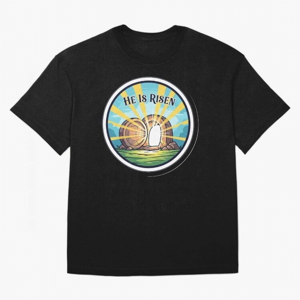 He Is Risen Indeed Easter Faith Sticker Oversized T-Shirt Relive Legendary Nights from FIFA World Cup 2026 USA Canada Mexico for Fans of Messi and France, Bringing Sports Nostalgia, International Competition, Famous Players and Unforgettable