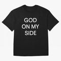 God On My Side - Minimalist Christian Outline Typography Oversized T-Shirt Create FIFA World Cup 2026 USA Canada Mexico Made for Mbappe, England and Germany Energy, Championship Spirit, Famous Goals, Roaring Crowds and International Football Unity;