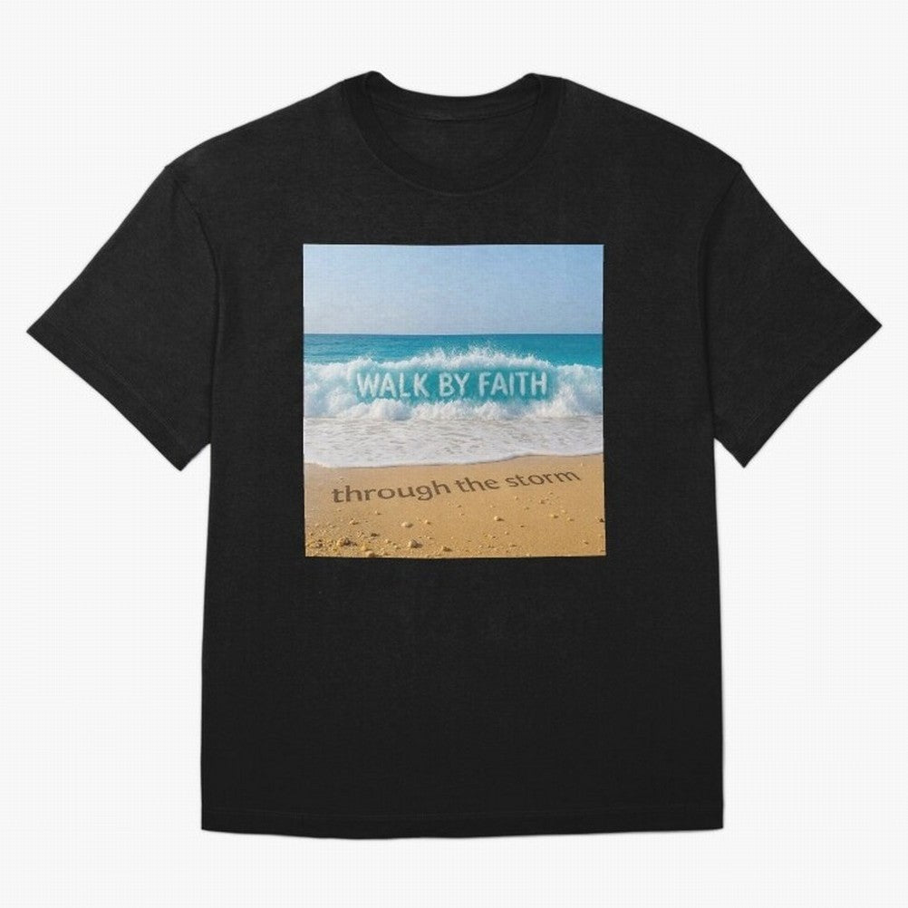 WALK BY FAITH - Through the Storm - Ocean Wave Art Oversized T-Shirt Bring Legendary Rivalry Energy to FIFA World Cup 2026 Built around CR7, England, France and Netherlands Energy, Stadium Memories, Football Loyalty, International Chants and