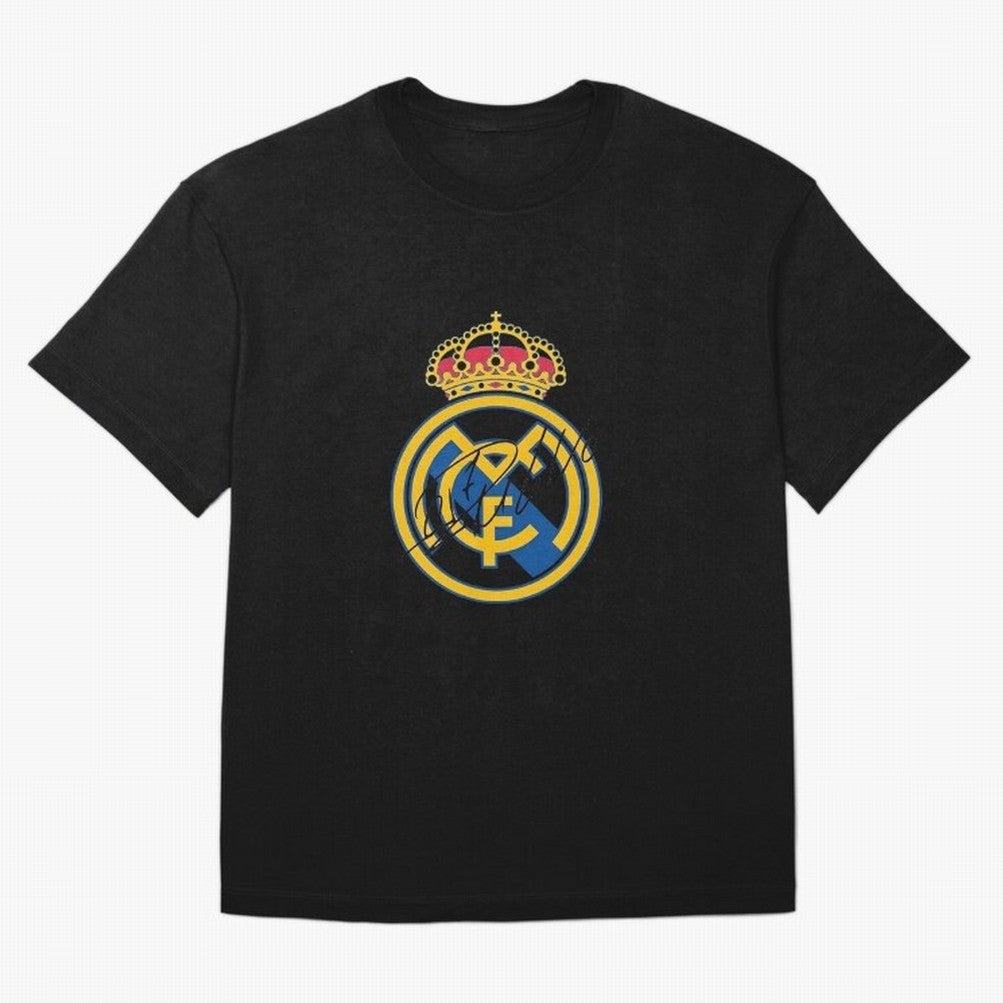 Real Madrid C.F. crest with Cristiano Ronaldo's autograph Oversized T-Shirt Capture the FIFA World Cup 2026 Group Stage Journey through Neymar Highlights, Netherlands Pride, Fan Favorite Moments, National Team Passion, Big Match Drama and Soccer