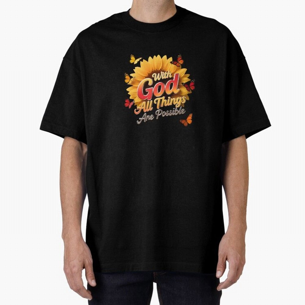 With God all things Are possible T shirt Oversized T-Shirt Celebrate Fan Favorites in the FIFA World Cup 2026 Journey through Haaland and Mbappe Highlights, Portugal Pride, Game Day Rituals, Football Legends, Country Pride and the Road to the