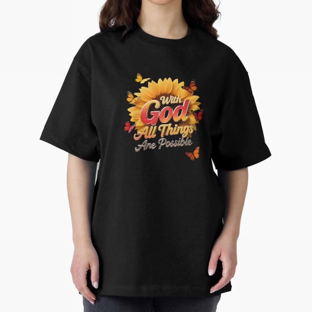 With God all things Are possible T shirt Oversized T-Shirt Celebrate Fan Favorites in the FIFA World Cup 2026 Journey through Haaland and Mbappe Highlights, Portugal Pride, Game Day Rituals, Football Legends, Country Pride and the Road to the