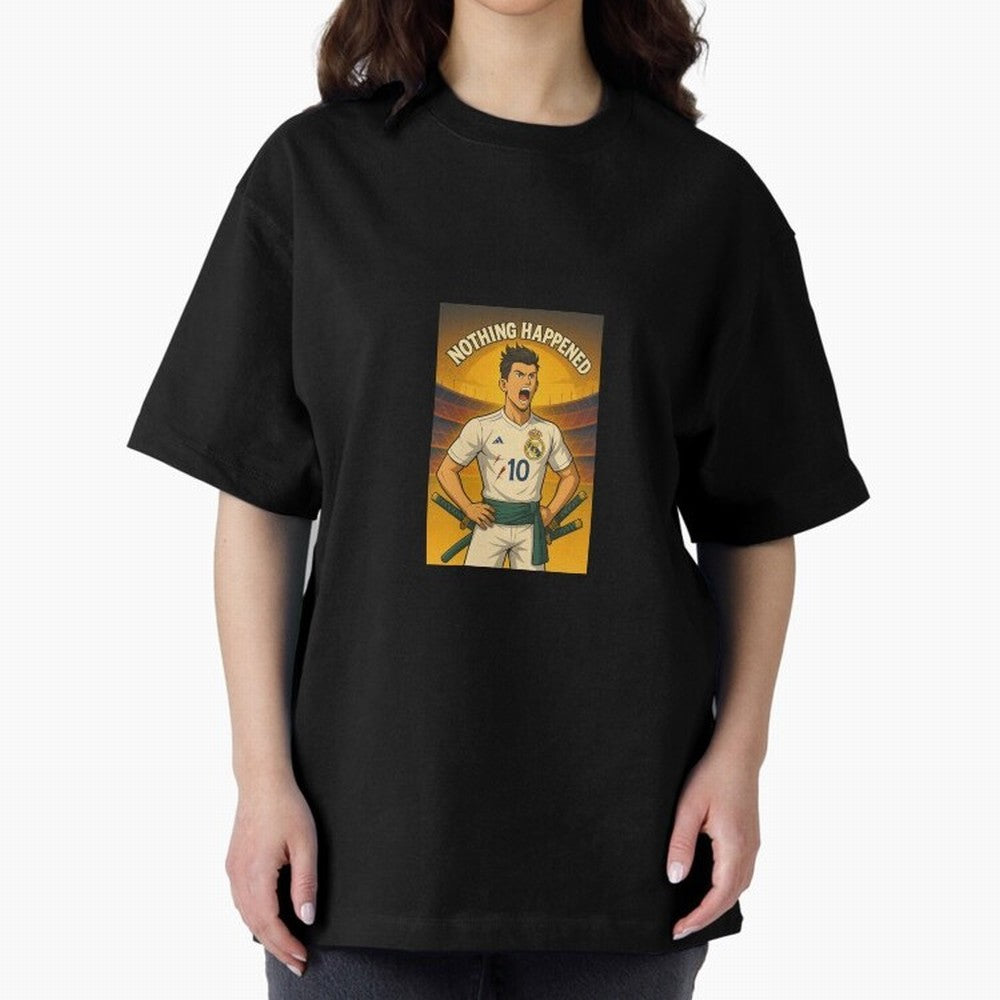 Cristiano Zoro Nothing Happened Oversized T-Shirt Bring Stadium Energy to Global Football Passion for FIFA World Cup 2026, with Haaland and Mbappe, Spain and Netherlands, Champion Mindset, Group Stage Buzz, Knockout Tension and Passionate Fan