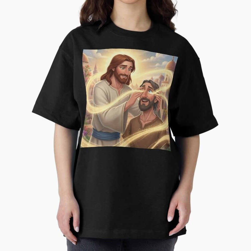 Jesus cure the blind Oversized T-Shirt Show Match Day Excitement for FIFA World Cup 2026 Connected to Neymar, Argentina Energy, Global Supporter Spirit, Legendary Goals, National Colors and Tournament Celebration; Made for Die Hard Supporters,