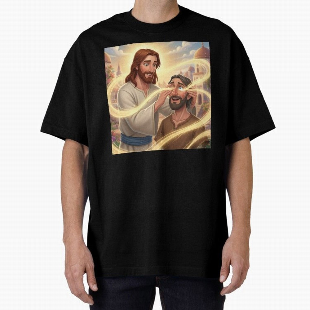 Jesus cure the blind Oversized T-Shirt Show Match Day Excitement for FIFA World Cup 2026 Connected to Neymar, Argentina Energy, Global Supporter Spirit, Legendary Goals, National Colors and Tournament Celebration; Made for Die Hard Supporters,