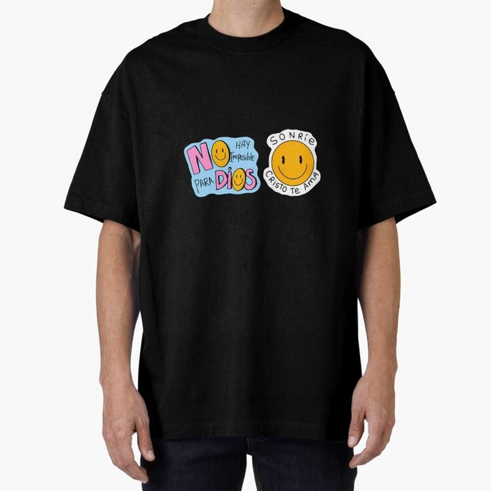 No Hay Imposibles Para Dios Sonrie Cristo Te Ama Oversized T-Shirt Show Your Tournament Heart for FIFA World Cup 2026 Centered on Cristiano Ronaldo, Haaland and CR7, England Energy, Supporter Pride, Iconic Celebrations, Legendary Names and Global