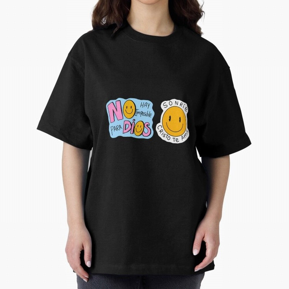 No Hay Imposibles Para Dios Sonrie Cristo Te Ama Oversized T-Shirt Show Your Tournament Heart for FIFA World Cup 2026 Centered on Cristiano Ronaldo, Haaland and CR7, England Energy, Supporter Pride, Iconic Celebrations, Legendary Names and Global