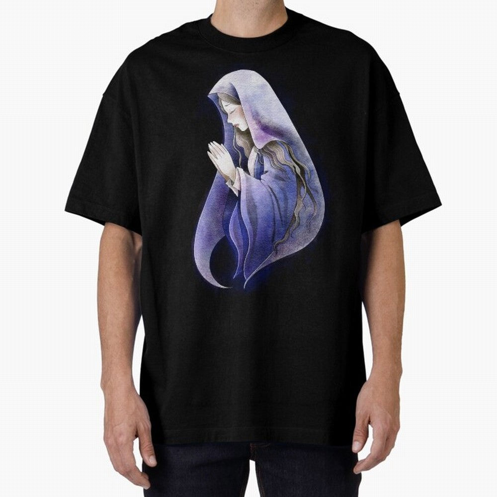 Holy Mary, Mother of God Oversized T-Shirt Honor Champions and Dreams in Global Football Passion for FIFA World Cup 2026, Highlighting Messi, CR7 and Mbappe, Argentina, Tournament Hype, Historic Matchups, Family Viewing Parties and Global Sports