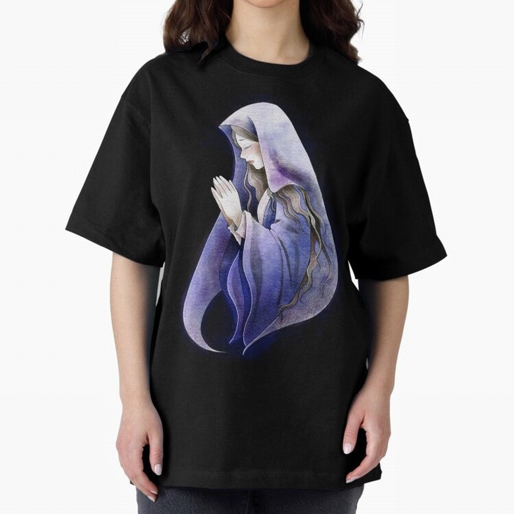 Holy Mary, Mother of God Oversized T-Shirt Honor Champions and Dreams in Global Football Passion for FIFA World Cup 2026, Highlighting Messi, CR7 and Mbappe, Argentina, Tournament Hype, Historic Matchups, Family Viewing Parties and Global Sports