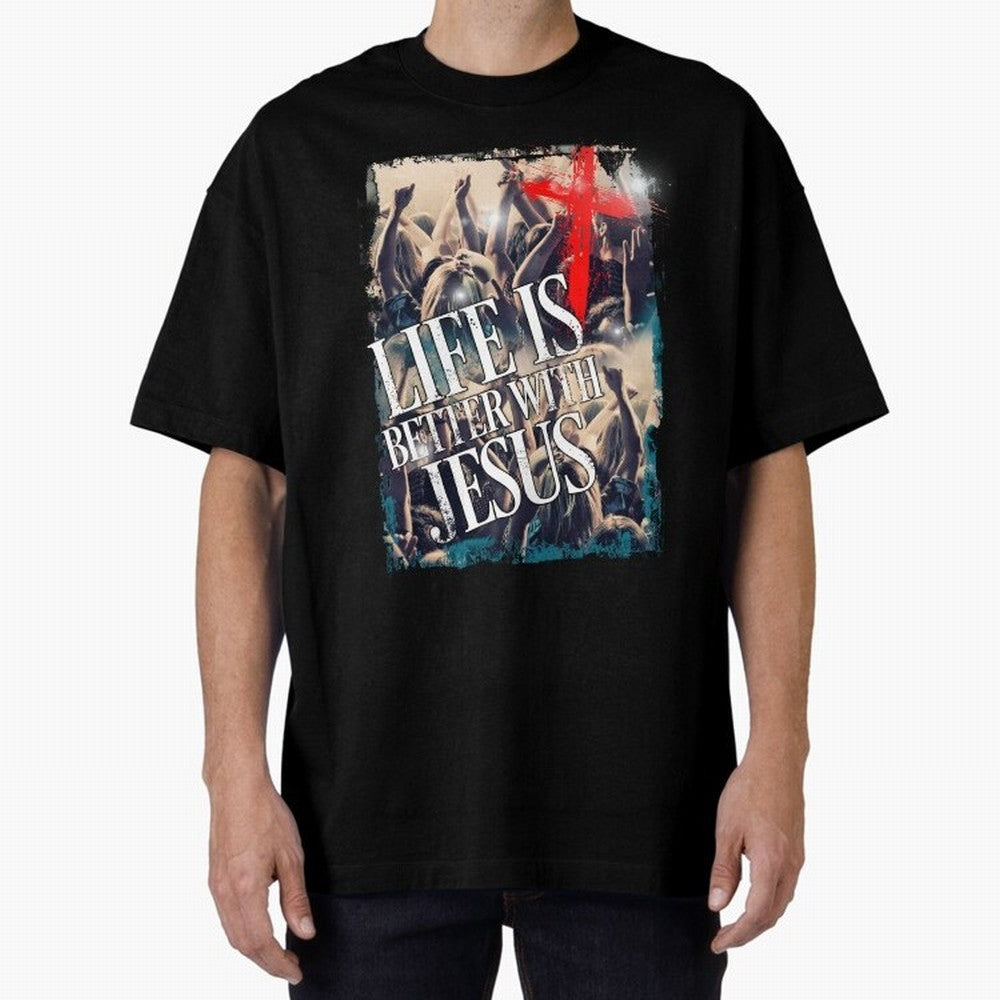 LIfe is Better with Jesus Oversized T-Shirt Experience the FIFA World Cup 2026 Journey through Cristiano Ronaldo, Haaland and CR7 Highlights, Germany Pride, Global Supporter Spirit, Legendary Goals, National Colors and Tournament Celebration; Made