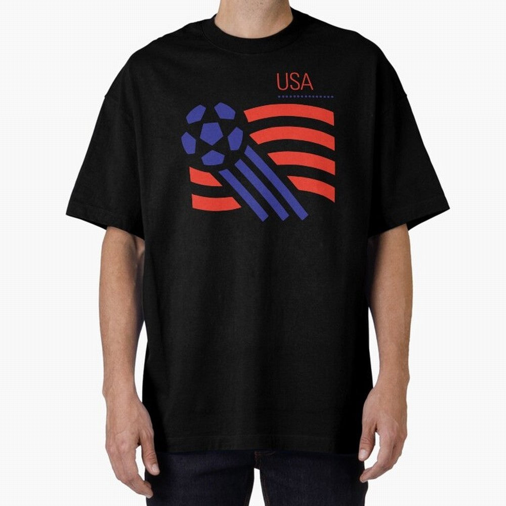 World USA 94 Oversized T-Shirt Follow the Road to FIFA World Cup 2026 Group Stage Built around Haaland, Portugal Energy, Sports Nostalgia, International Competition, Famous Players and Unforgettable Victories; Perfect for Supporters Who Want Bold