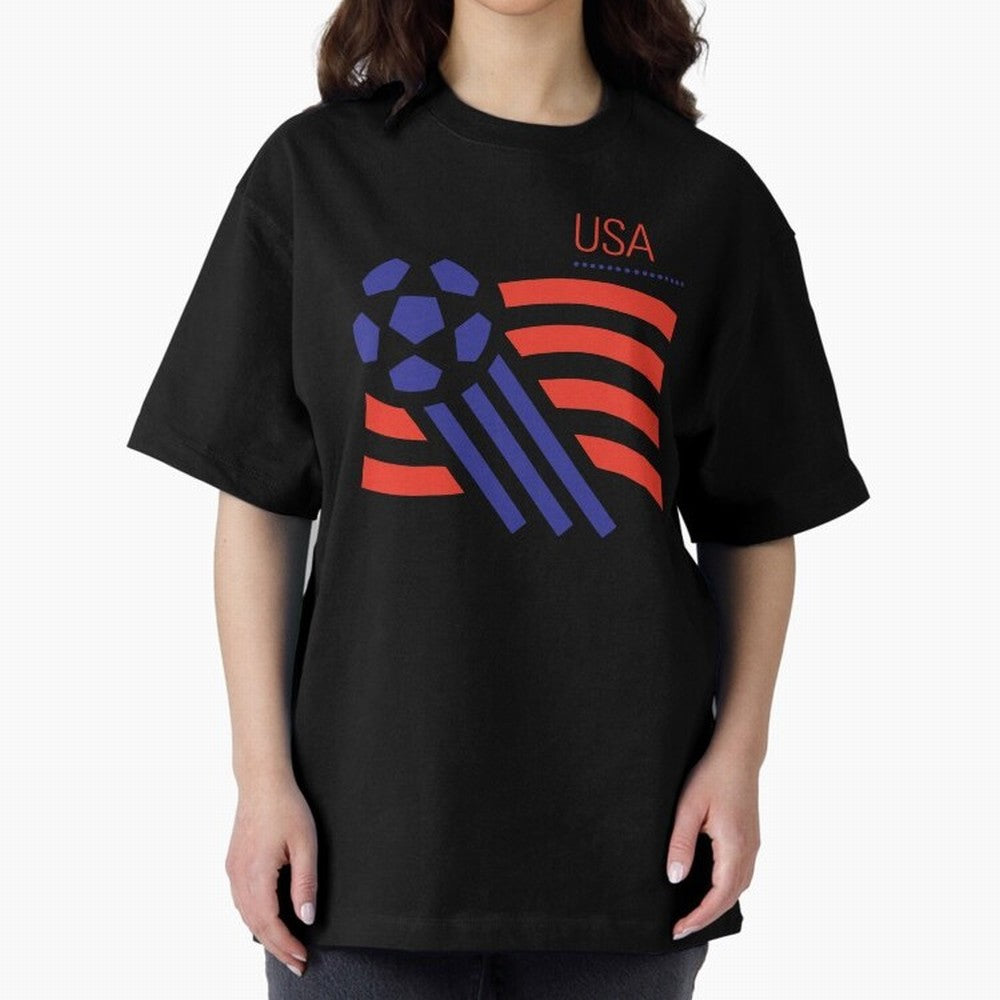World USA 94 Oversized T-Shirt Follow the Road to FIFA World Cup 2026 Group Stage Built around Haaland, Portugal Energy, Sports Nostalgia, International Competition, Famous Players and Unforgettable Victories; Perfect for Supporters Who Want Bold