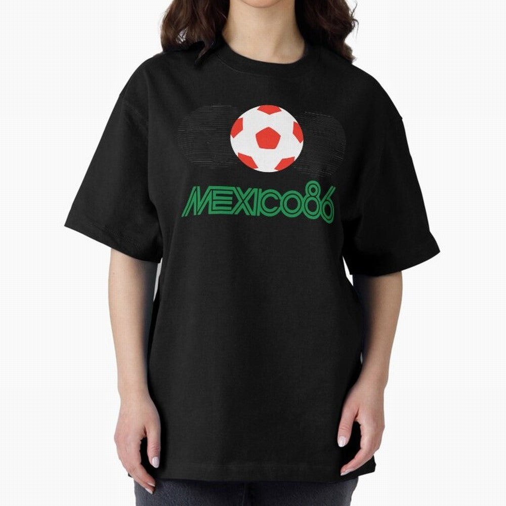 Mexico 86 Oversized T-Shirt Make Memories around Global Football Passion for FIFA World Cup 2026 Group Stage, Filled with Messi, Neymar and Mbappe, Brazil, Worldwide Fan Energy, Dramatic Goals, Stadium Lights and Championship Celebrations; Great