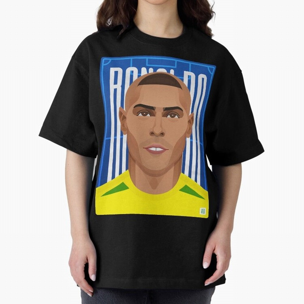 Ronaldo | The Phenomenon Oversized T-Shirt Represent FIFA World Cup 2026 Group Stage for Fans of Messi, CR7 and Mbappe and Spain, Bringing Tournament Hype, Historic Matchups, Family Viewing Parties and Global Sports Pride; Ideal for Fans Who Follow