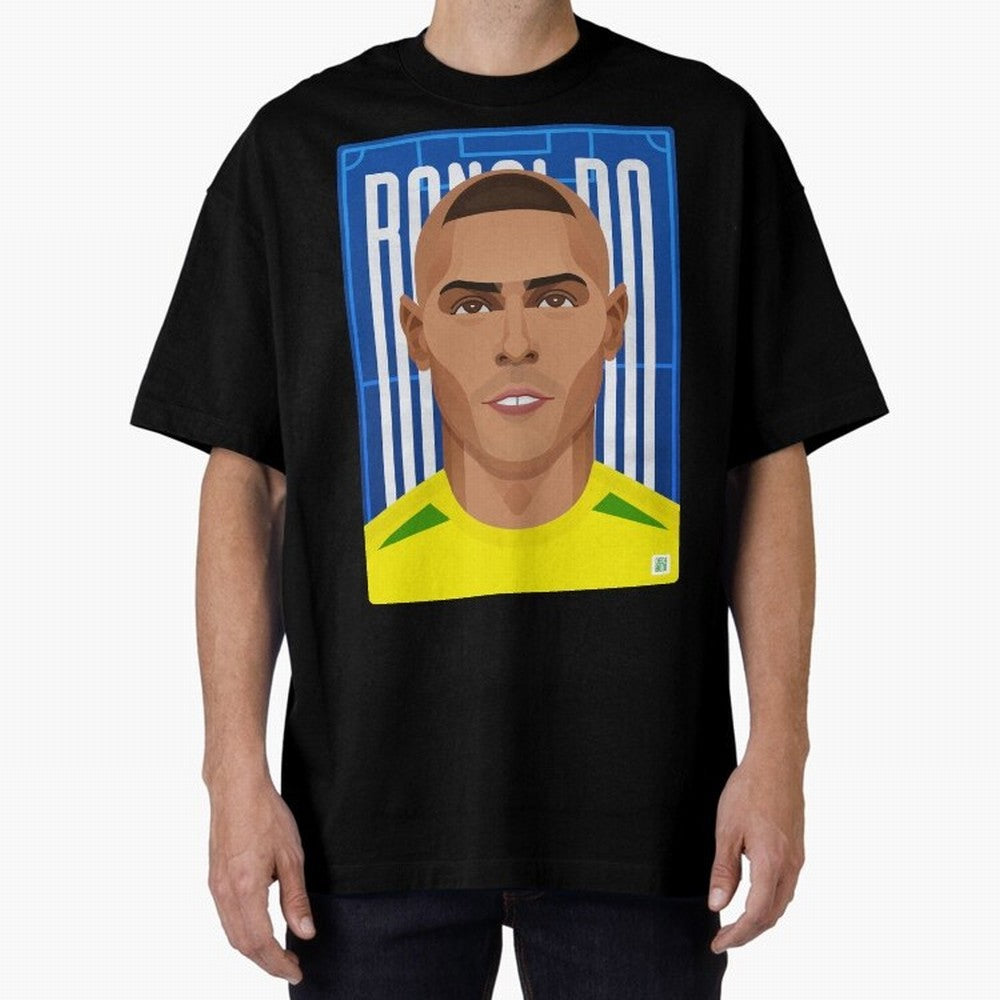 Ronaldo | The Phenomenon Oversized T-Shirt Represent FIFA World Cup 2026 Group Stage for Fans of Messi, CR7 and Mbappe and Spain, Bringing Tournament Hype, Historic Matchups, Family Viewing Parties and Global Sports Pride; Ideal for Fans Who Follow