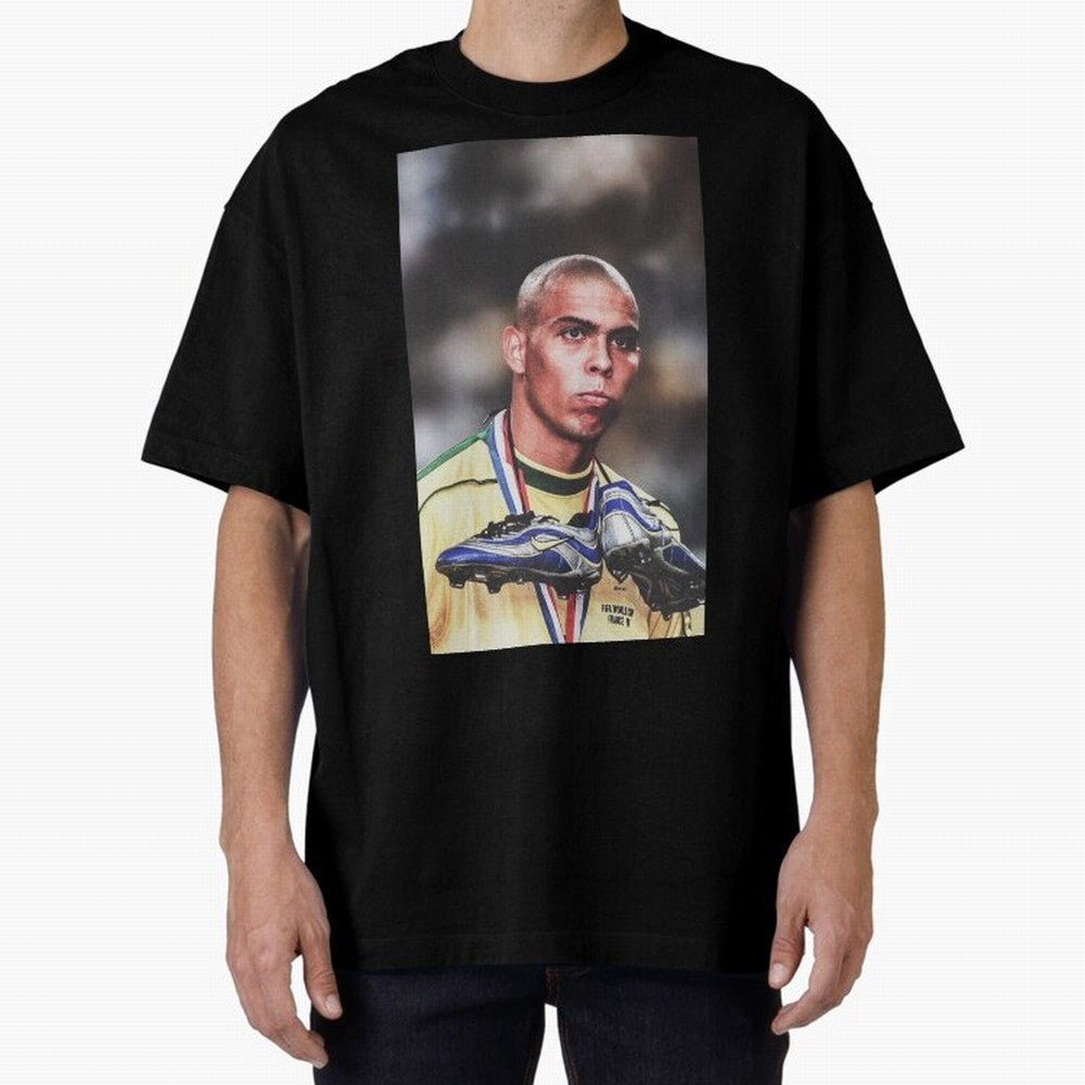 Ronaldo Luis Nazario de Lima Art Oversized T-Shirt Bring Home Match Day Hype around FIFA World Cup 2026 USA Canada Mexico, Cristiano Ronaldo, Haaland and CR7, Brazil, Retro Football Energy, Iconic Rivalries, Trophy Chase Drama and Stadium