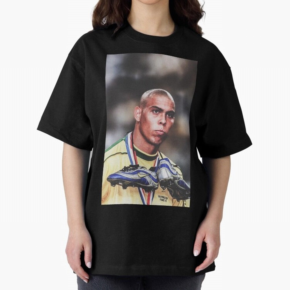 Ronaldo Luis Nazario de Lima Art Oversized T-Shirt Bring Home Match Day Hype around FIFA World Cup 2026 USA Canada Mexico, Cristiano Ronaldo, Haaland and CR7, Brazil, Retro Football Energy, Iconic Rivalries, Trophy Chase Drama and Stadium