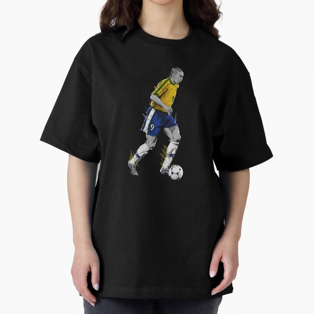 Ronaldo R9 Phenomenon Oversized T-Shirt Celebrate Classic Football Spirit in FIFA World Cup 2026 USA Canada Mexico Celebrating Messi, Spain Energy, Tournament Hype, Historic Matchups, Family Viewing Parties and Global Sports Pride; Made for