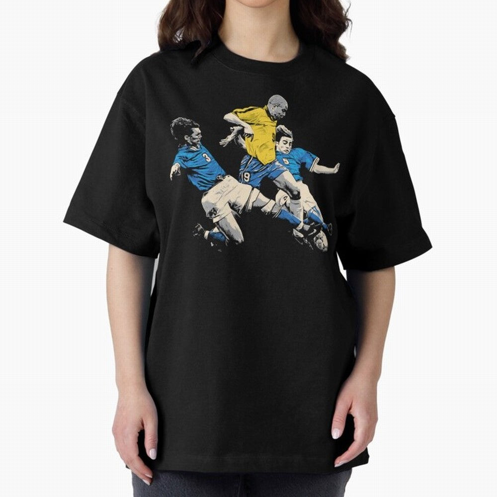Ronaldo Nazario Oversized T-Shirt Show Fan Pride Across Match Day Hype around FIFA World Cup 2026, Mbappe and Neymar, Germany, Retro Football Energy, Iconic Rivalries, Trophy Chase Drama and Stadium Atmosphere; Built for Supporters Chasing Trophy