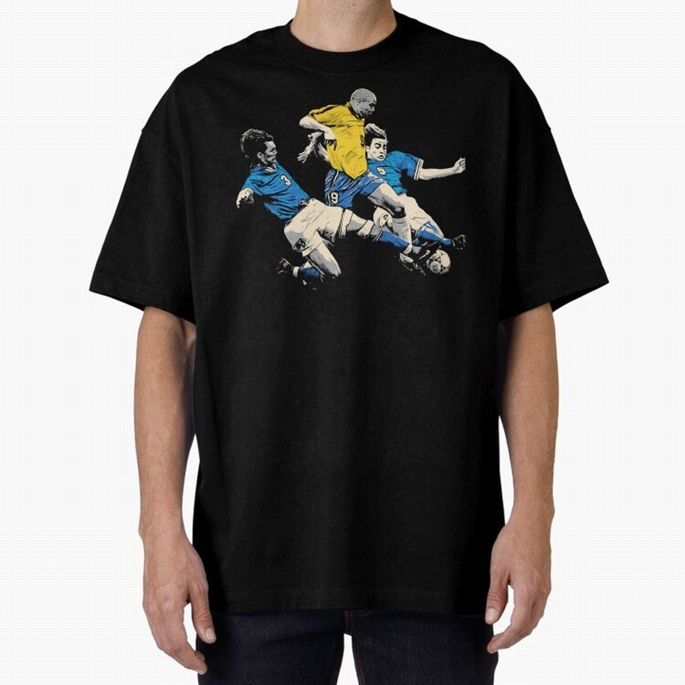 Ronaldo Nazario Oversized T-Shirt Show Fan Pride Across Match Day Hype around FIFA World Cup 2026, Mbappe and Neymar, Germany, Retro Football Energy, Iconic Rivalries, Trophy Chase Drama and Stadium Atmosphere; Built for Supporters Chasing Trophy