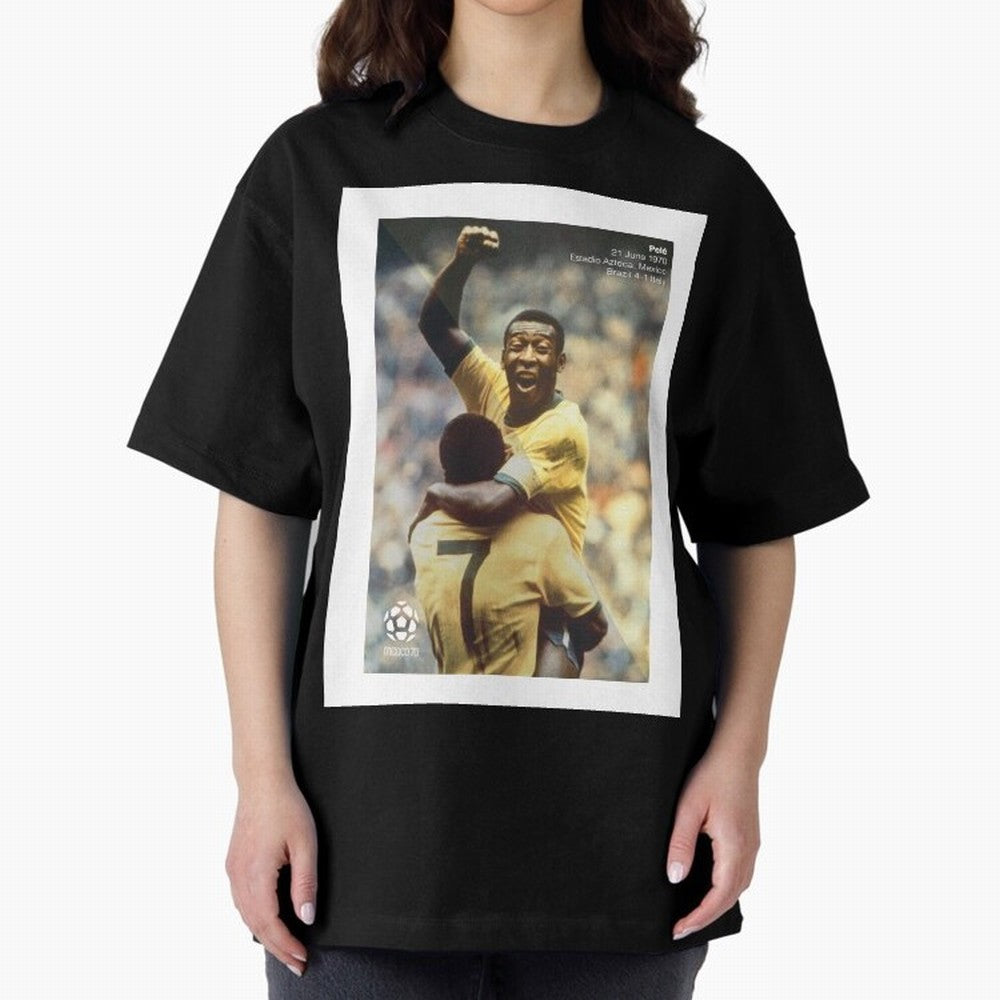 Pele Oversized T-Shirt Show Up for the Glory of Global Football Passion for FIFA World Cup 2026 Group Stage, Connected to Cristiano Ronaldo, Spain and Netherlands, Sports Nostalgia, International Competition, Famous Players and Unforgettable