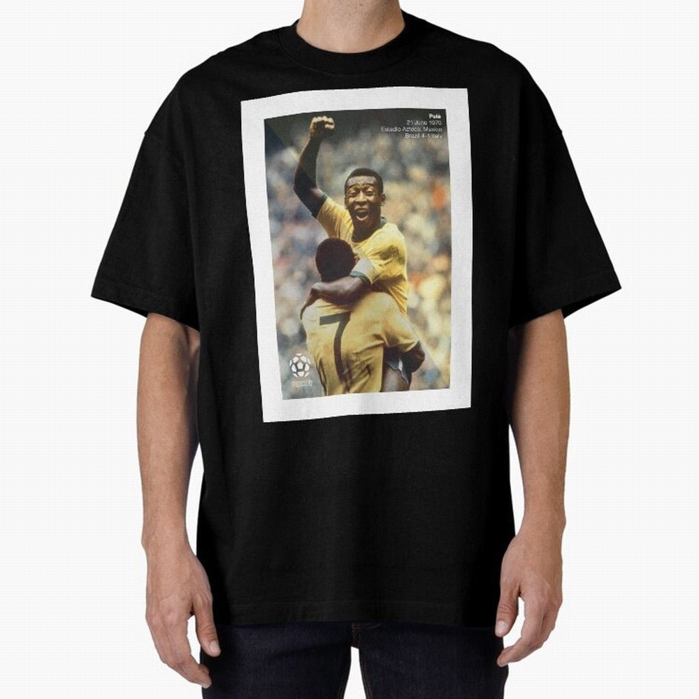 Pele Oversized T-Shirt Show Up for the Glory of Global Football Passion for FIFA World Cup 2026 Group Stage, Connected to Cristiano Ronaldo, Spain and Netherlands, Sports Nostalgia, International Competition, Famous Players and Unforgettable