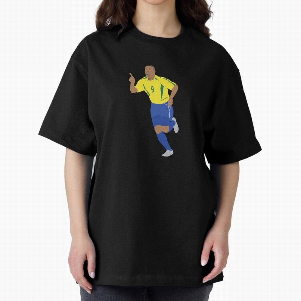 R9 Brazil - Ronaldo Oversized T-Shirt Fuel Your Fan Pride for Match Day Hype around FIFA World Cup 2026 USA Canada Mexico, Cristiano Ronaldo, England and Germany, Stadium Memories, Football Loyalty, International Chants and Championship Tradition;