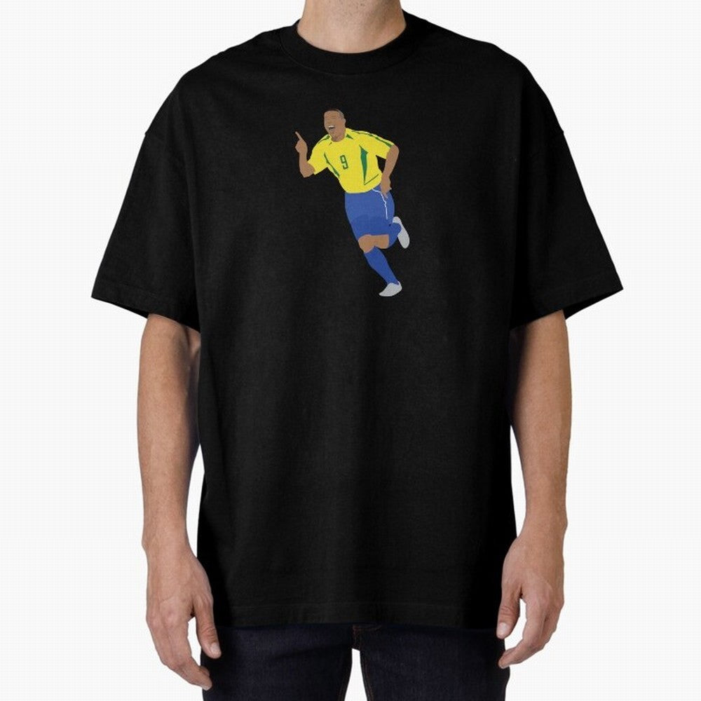 R9 Brazil - Ronaldo Oversized T-Shirt Fuel Your Fan Pride for Match Day Hype around FIFA World Cup 2026 USA Canada Mexico, Cristiano Ronaldo, England and Germany, Stadium Memories, Football Loyalty, International Chants and Championship Tradition;