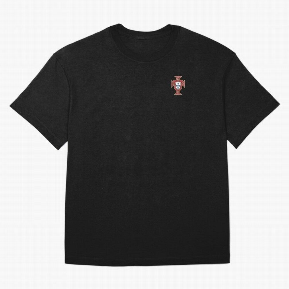 Portugal Soccer Logo Sticker Oversized T-Shirt Back the Journey through the FIFA World Cup 2026 USA Canada Mexico Journey through Cristiano Ronaldo Highlights, Portugal, Spain and Germany Pride, Goal Celebration Energy, Supporter Heritage, Football