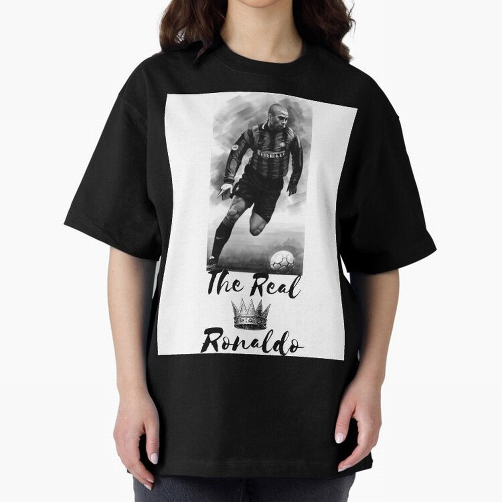 The Real Ronaldo Oversized T-Shirt Celebrate Global Passion for FIFA World Cup 2026 USA Canada Mexico Centered on Messi and Cristiano Ronaldo, Brazil Energy, Classic Soccer Heritage, Championship Pressure, Fan Loyalty and International Pride; Ideal