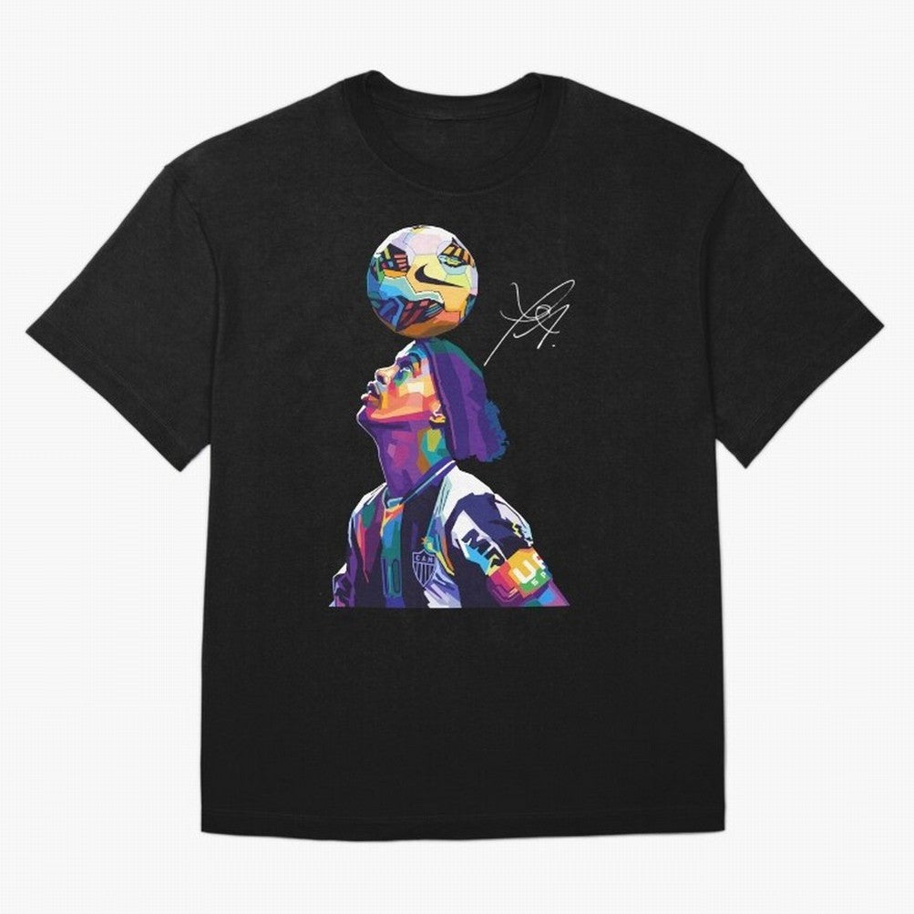 Ronaldinho Wpap Pop Art Oversized T-Shirt Feel Global Football Passion for FIFA World Cup 2026, Driven by Haaland, Brazil, Football Passion, Legendary Performances, Festival Vibes and Supporter Community; Ideal for Football Dads, Football Moms,