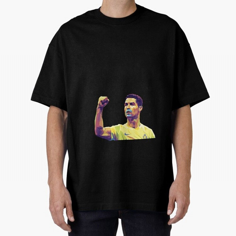 Ronaldo pop art Oversized T-Shirt Celebrate National Team Dreams in the FIFA World Cup 2026 Group Stage Journey through CR7 and Messi Highlights, England and Germany Pride, Champion Mindset, Group Stage Buzz, Knockout Tension and Passionate Fan