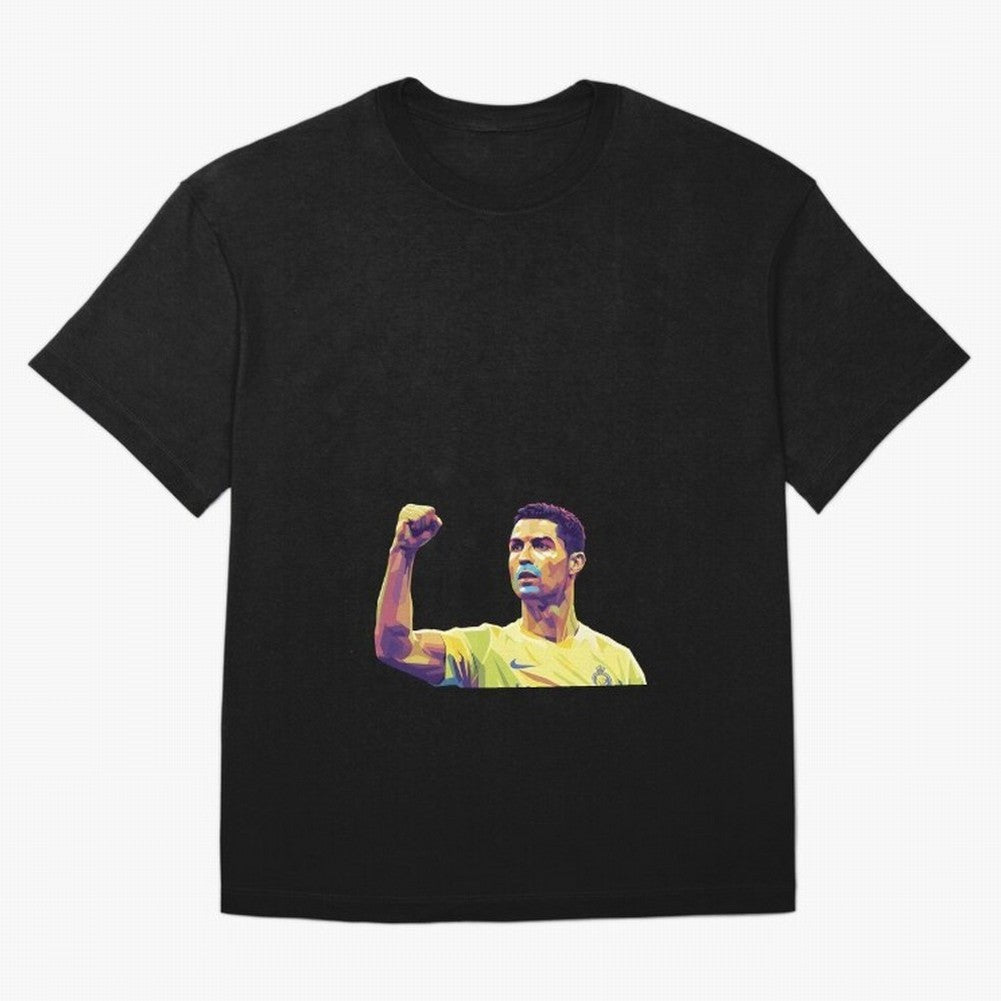 Ronaldo pop art Oversized T-Shirt Celebrate National Team Dreams in the FIFA World Cup 2026 Group Stage Journey through CR7 and Messi Highlights, England and Germany Pride, Champion Mindset, Group Stage Buzz, Knockout Tension and Passionate Fan