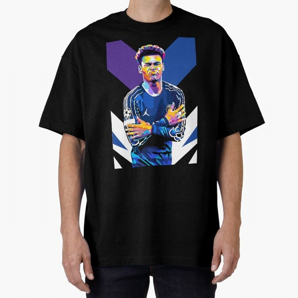 Desire Doue in WPAP Style Oversized T-Shirt Show Match Day Excitement for the FIFA World Cup 2026 Journey through Haaland Highlights, Germany Pride, Football Passion, Legendary Performances, Festival Vibes and Supporter Community; Built for