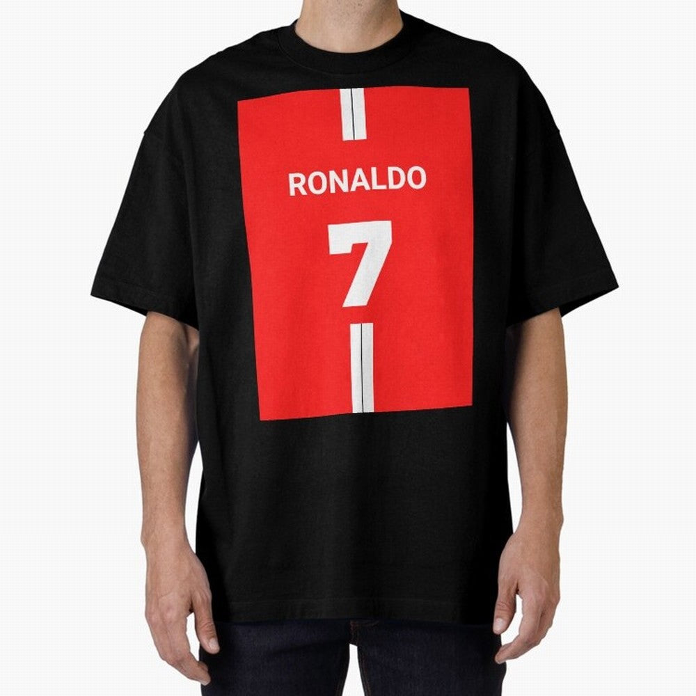 Ronaldo Jersey - 7 Back to Manchester Oversized T-Shirt Spotlight Match Day Hype around FIFA World Cup 2026, Haaland, Germany, Match Day Excitement, Supporter Culture, Golden Goals and Global Football Passion; Perfect for People Who Love Argentina,