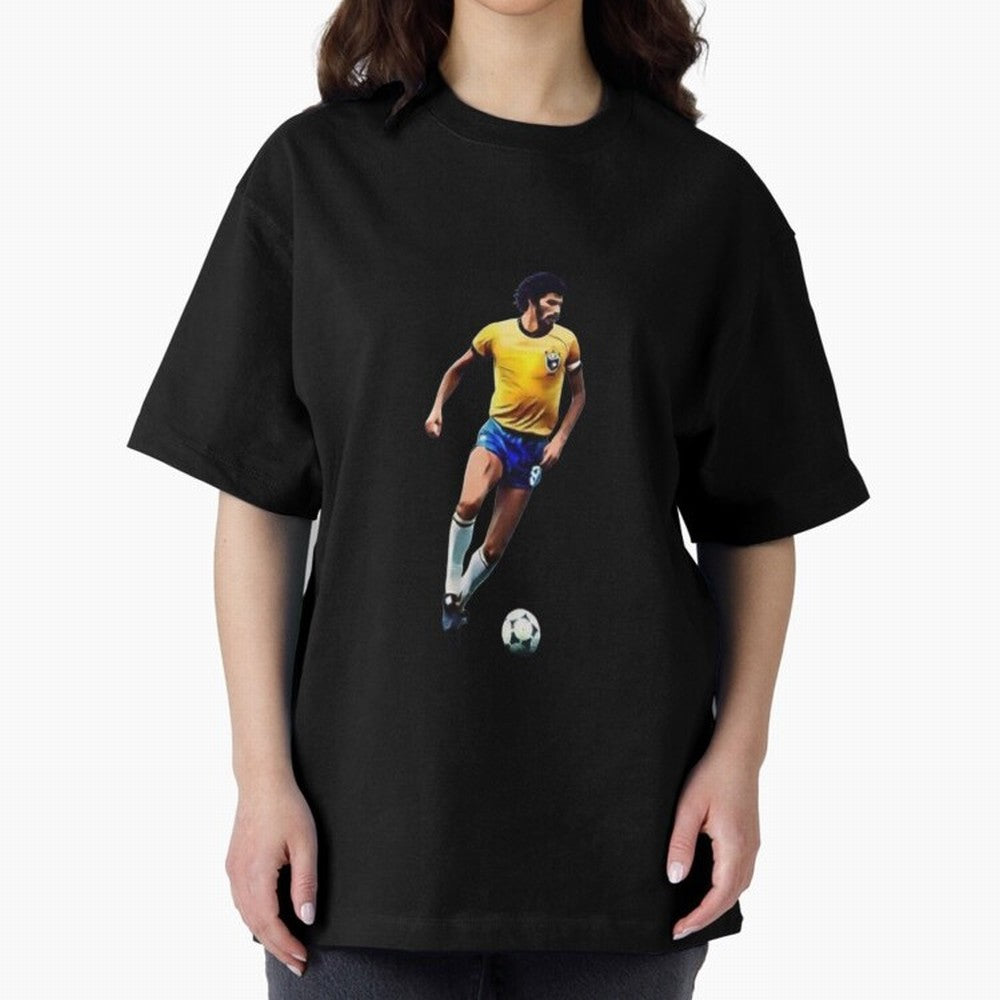 Legends of The Beautiful Game Cartoon Collection Legends Socrates Cartoon Artwork9 Oversized T-Shirt Discover Global Football Passion for FIFA World Cup 2026, Made for Messi and Cristiano Ronaldo, Spain and Netherlands, Football History, Final