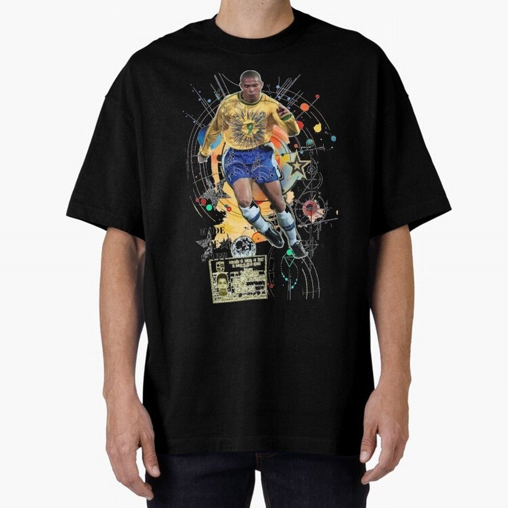 Ronaldo Nazario Football Playmaker Oversized T-Shirt Celebrate Golden Goal Energy in FIFA World Cup 2026 USA Canada Mexico Inspired by Mbappe, Netherlands Energy, Tournament Hype, Historic Matchups, Family Viewing Parties and Global Sports Pride;