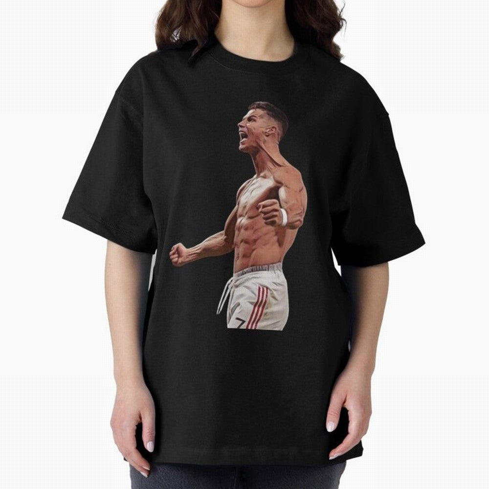 Ronaldo Last Minute Goal Celebration United 7 Oversized T-Shirt Elevate the FIFA World Cup 2026 Group Stage Journey through Messi, Neymar and Mbappe Highlights, Argentina Pride, Retro Football Energy, Iconic Rivalries, Trophy Chase Drama and