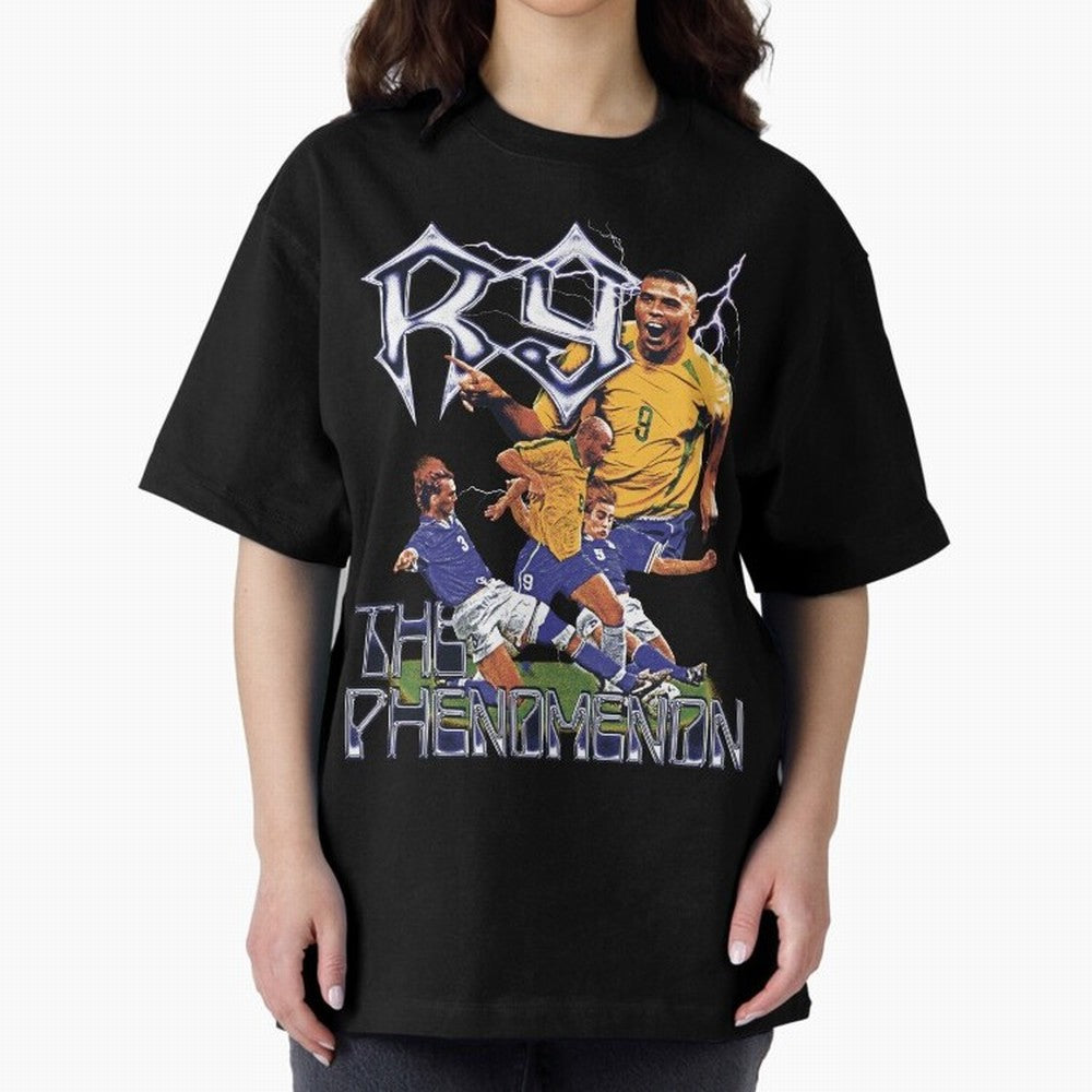 R9, The Phenomenon Oversized T-Shirt Celebrate the Road through FIFA World Cup 2026 Group Stage Spirit, Inspired by Spain and Netherlands, Haaland and Mbappe, Sports Nostalgia, International Competition, Famous Players and Unforgettable Victories;