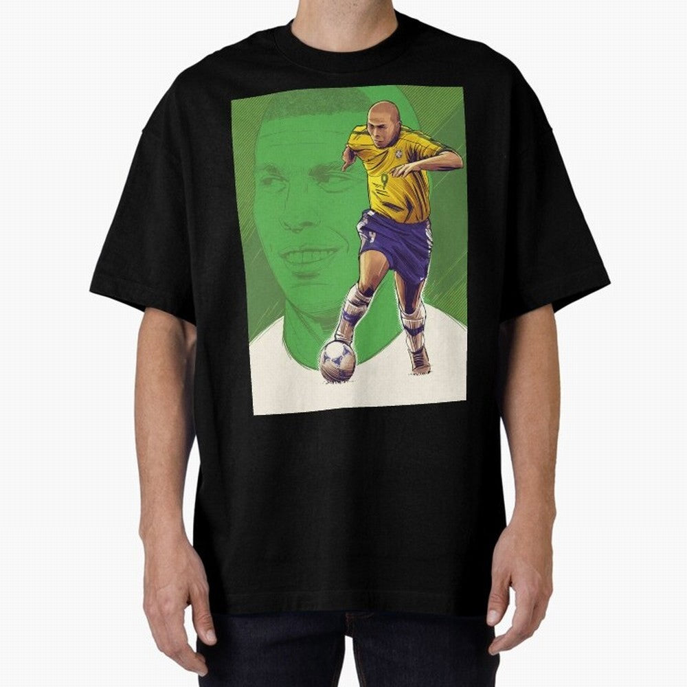 Wallpaper Ronaldo Nazario Oversized T-Shirt Celebrate Soccer Greatness during Match Day Hype around FIFA World Cup 2026, Messi, Brazil, Vintage Soccer Flavor, Modern Football Stars, National Flags and Final Night Emotion; Made for Collectors Who