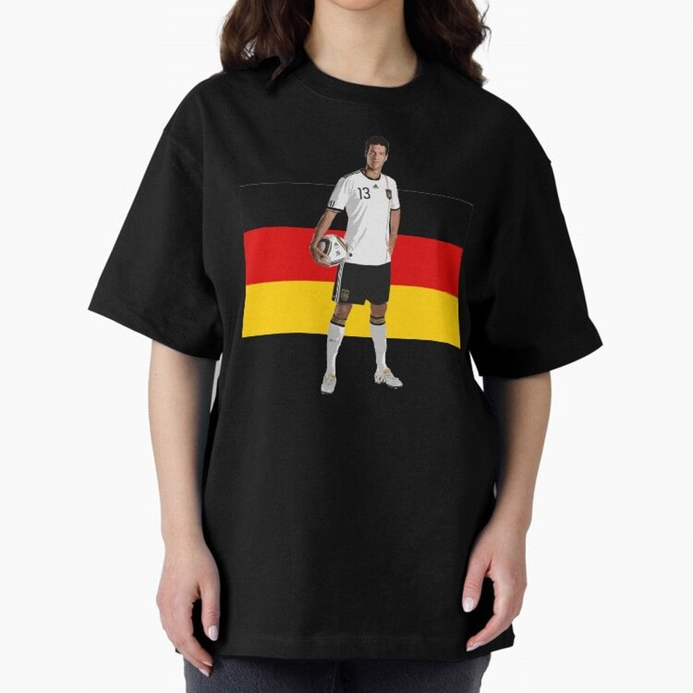 Michael Ballack - German Football Legend Oversized T-Shirt Showcase FIFA World Cup 2026 Group Stage Spirit, Featuring Netherlands, Cristiano Ronaldo, Stadium Memories, Football Loyalty, International Chants and Championship Tradition; Perfect for