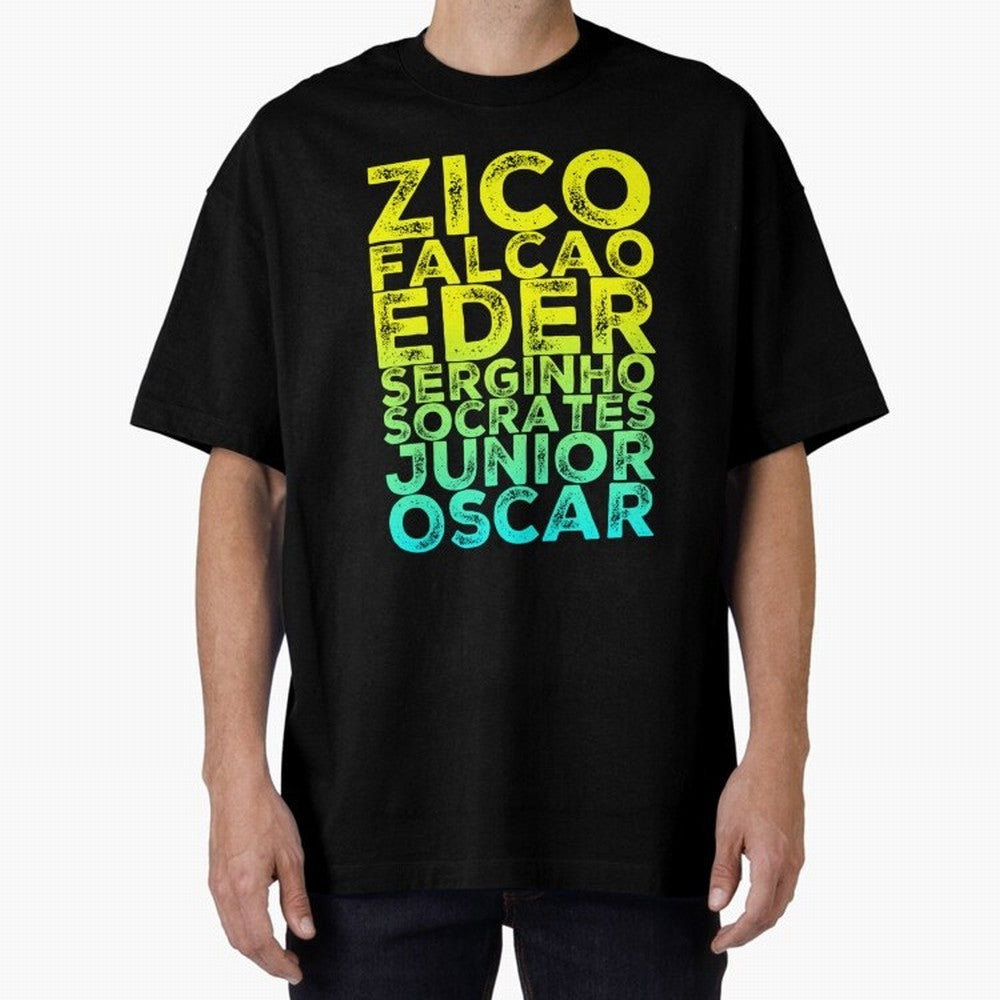 Brazil 1982 zico socrates eder best team never to win world cup79 Oversized T-Shirt Bring World Football Passion into the FIFA World Cup 2026 Journey through Messi Highlights, France and Portugal Pride, Fan Favorite Moments, National Team Passion,