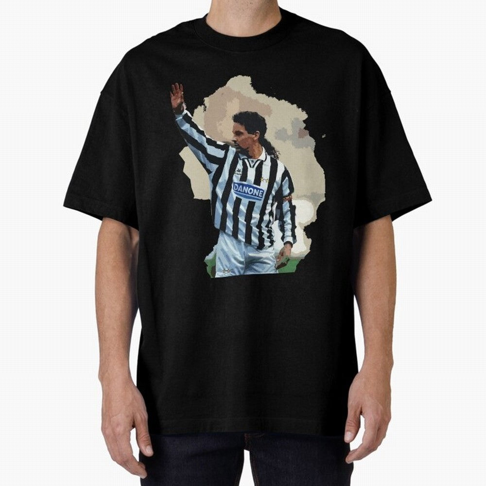 Roberto Baggio Oversized T-Shirt Celebrate Unforgettable Nights in FIFA World Cup 2026 Spirit, Celebrating England, Haaland, Game Day Rituals, Football Legends, Country Pride and the Road to the Final; Great for Watch Parties, Sports Bars, Family