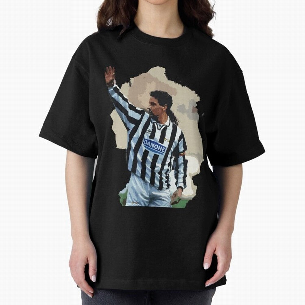 Roberto Baggio Oversized T-Shirt Celebrate Unforgettable Nights in FIFA World Cup 2026 Spirit, Celebrating England, Haaland, Game Day Rituals, Football Legends, Country Pride and the Road to the Final; Great for Watch Parties, Sports Bars, Family